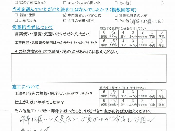 長野市Ｔ様よりお客様の声をいただきました。