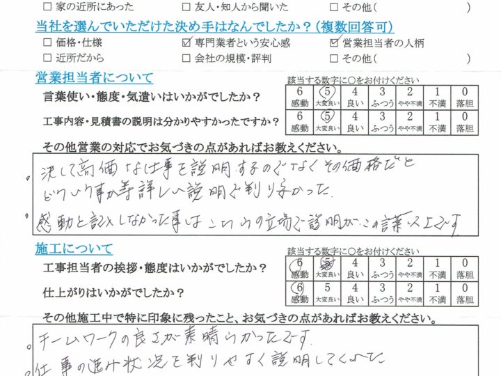 長野市Ｔ様よりお客様の声をいただきました。