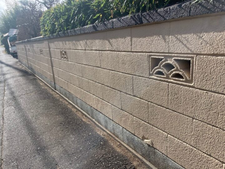 佐久市O様　ブロック塀塗装工事　