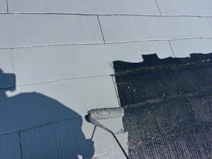 屋根上塗り(1回目)