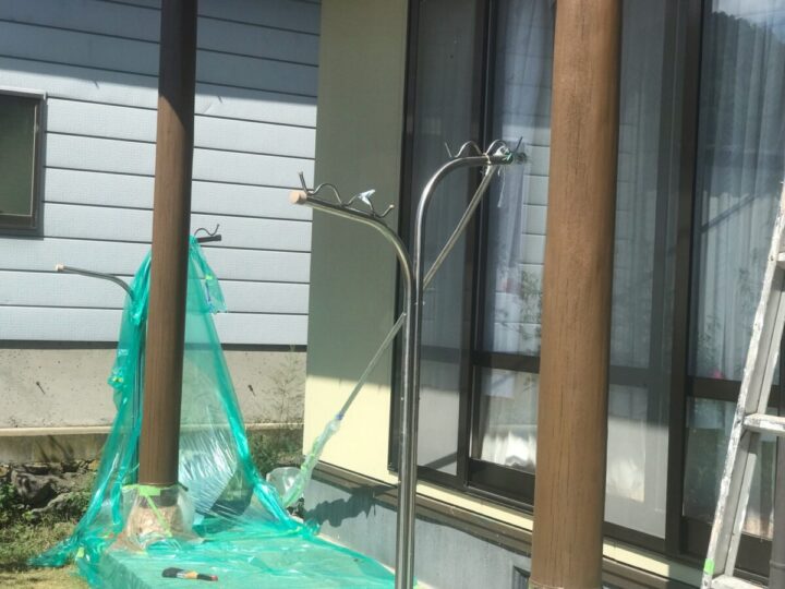 長野市M様　玄関木部塗装工事