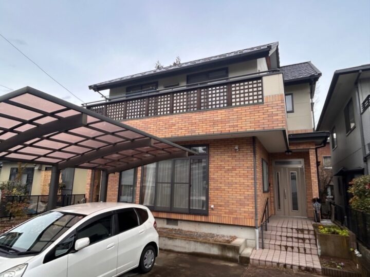 長野市K様　ベランダ木部塗装　コーキング補修