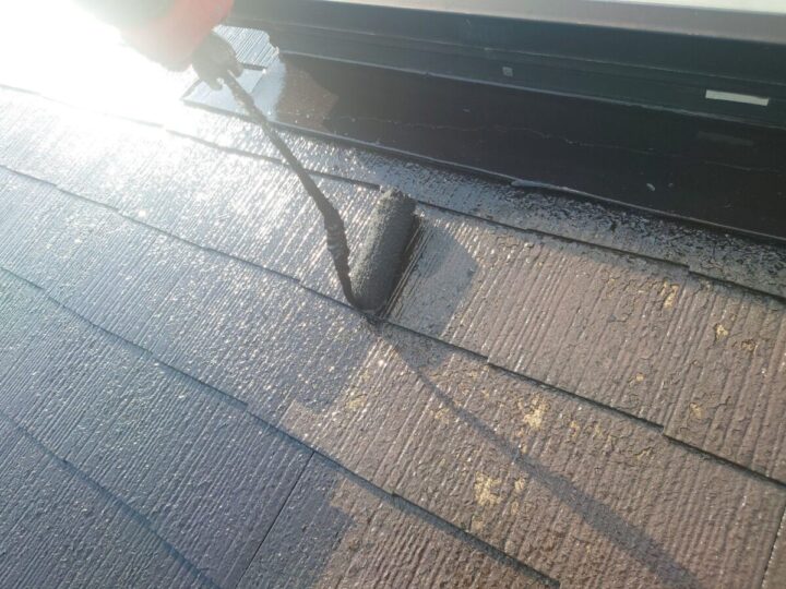 屋根上塗り(1回目)