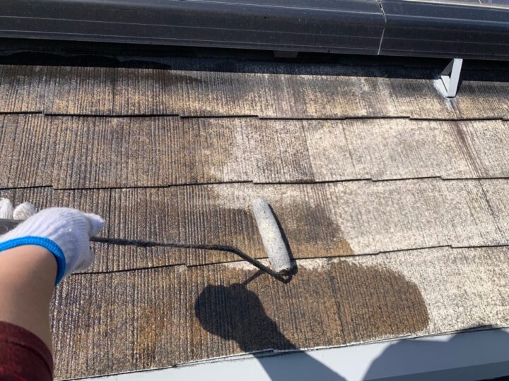 屋根下塗り(2回目)