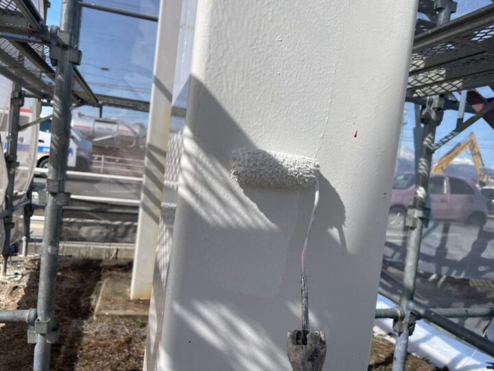 看板柱上塗り(シリコン塗料)